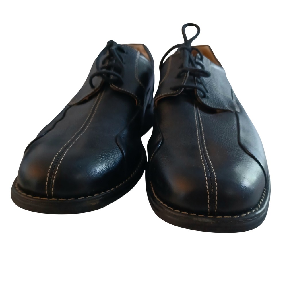 Johnston & Murphy Mens Black Pebbled Leather Split Toe Oxfords 20-7222 Size 12 M - Picture 5 of 13